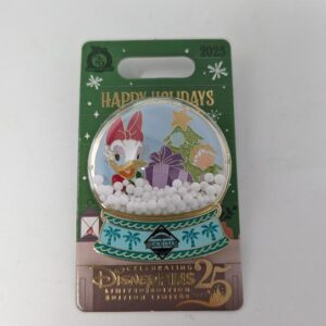 Daisy Duck Disney Beach Club 2025 Happy Holidays Snow Globe LE Pin