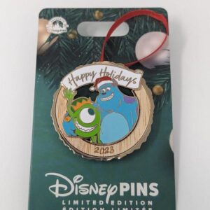 Mike Sulley Monsters Inc Happy Holidays 2023 Disney Ornament LE Pin
