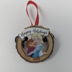 Anna Elsa Frozen Happy Holidays 2023 Disney Ornament LE Pin