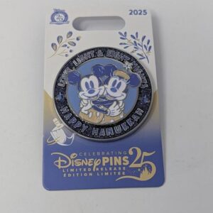Mickey Minnie Mouse Love Light And Eight Nights Happy Hanukkah Disney LR Pin
