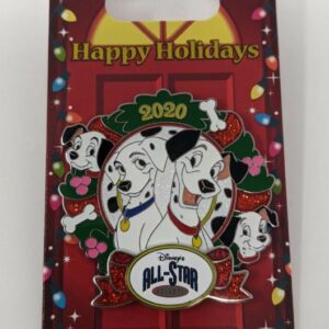 101 Dalmatians Pongo Perdita All Star Resort Happy Holidays Wreath LE Disney Pin