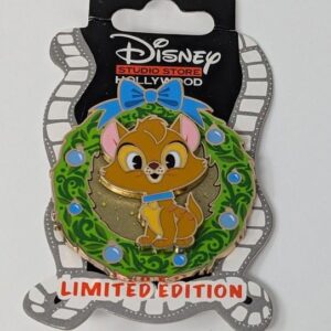 Oliver And Company Holiday Wreath Candy Cane Disney DSSH LE Pin