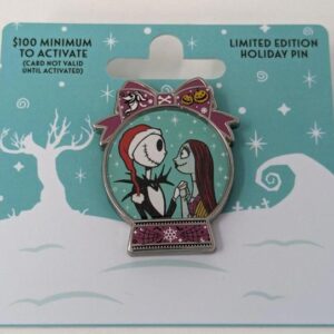 Nightmare Before Christmas Jack Sally Snow Globe Winter Holidays Disney LE Pin