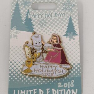 Belle Lumiere Snowman Happy Holidays 2018 Disney LE Pin
