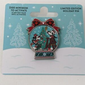 Mickey Minnie Mouse Christmas Tree Snow Globe Winter Holidays Disney LE Pin