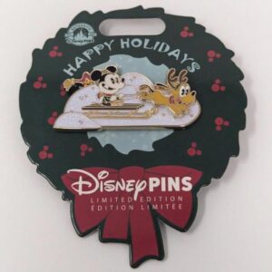 Mickey Pluto Sledding Sleigh Christmas 2023 Disney LE Pin