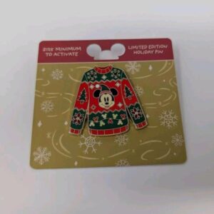 Mickey Mouse Ugly Sweater Christmas Holiday Disney LE Pin