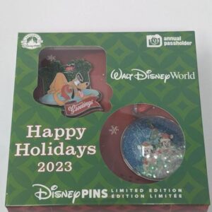 2023 Happy Holidays Annual Passholder Pin And Ornament Set Walt Disney World LE