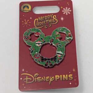Mickey Mouse Icon Wreath Merry Christmas WDW Walt Disney World Pin