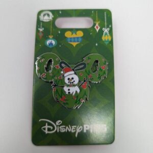 Disney Mickey Icon Wreath Snowman Christmas Holiday 2023 Pin